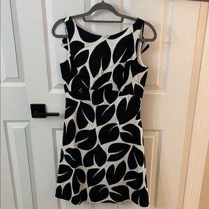 Black & White Leaf Print Dress